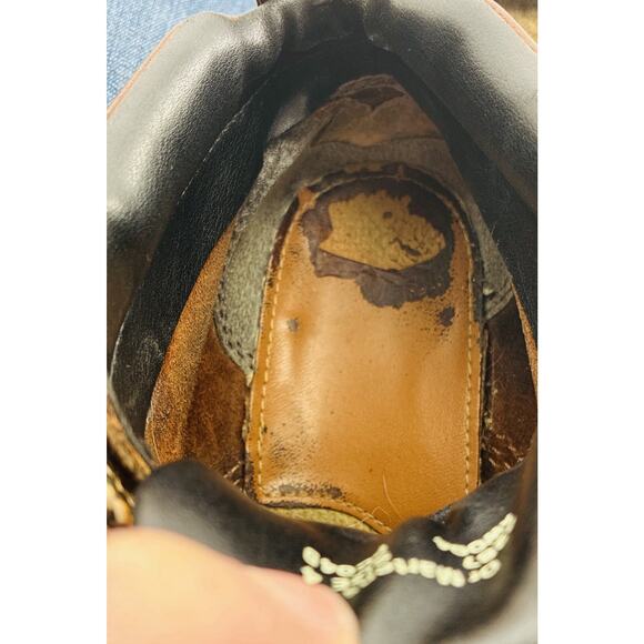 Vtg Y2K Yellow Stitch Dr. Martens Brn UK 4 US 6-6.5 Chunky Lug Sole Boot England - Picture 11 of 12